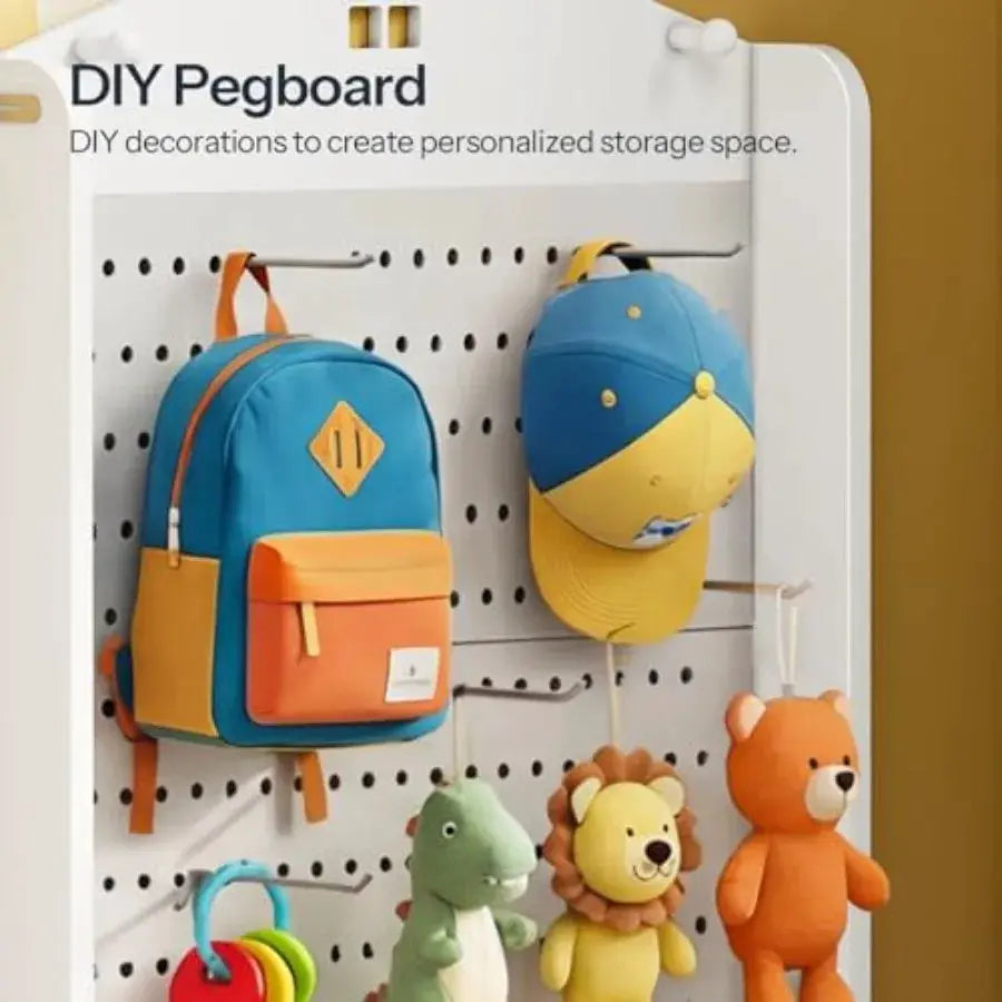 Bookshelf 4-Tier Behind The Door Bookshelf Wall Mount Book Shelf with DIY Pegboard and 5 Hooks Wooden Bookcase Storage Rack for from PriceLows™
