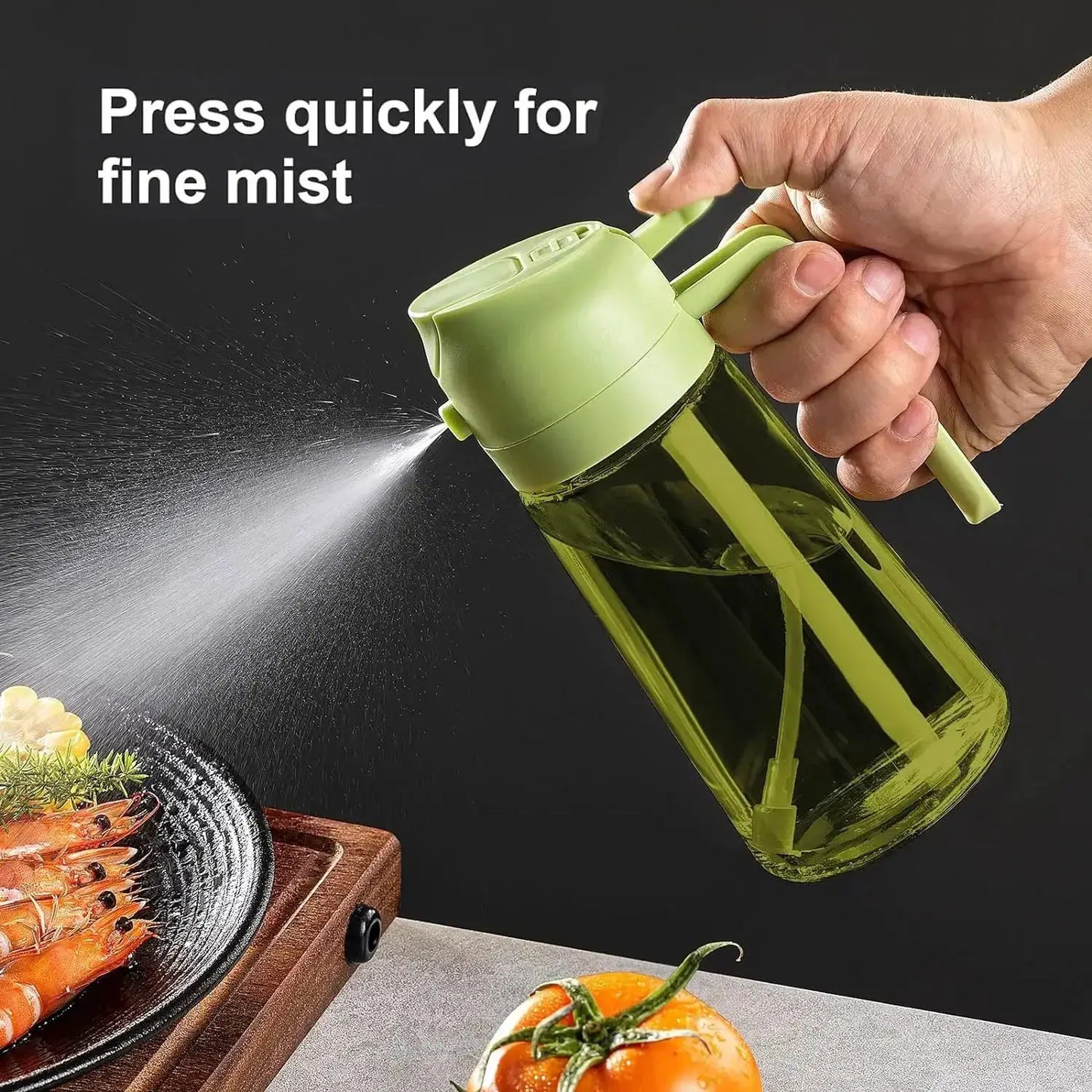 Oil Sprayer | Dark Glass Bottle For Olive Oil | 2 In 1 Function | One Size