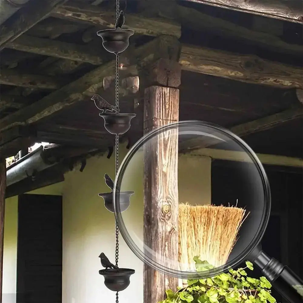 8 Feet Birds On Cups Rain Chain Mobile Metal Rainwater Catcher Chain Replacement Downspout Drainage Rain Chain for Gutter Roof from PriceLows™