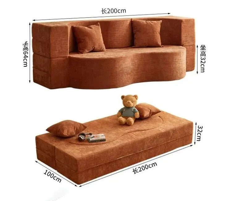 Sofa Bed | Velvet Fabric | Modular Convertible | 2 Seater