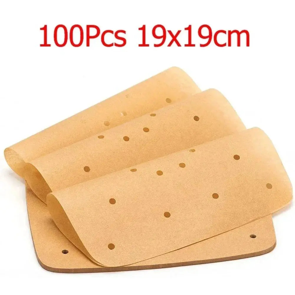 Air Fryer Parchment Paper | Perforated | Disposable Liner | 50/100 Pcs