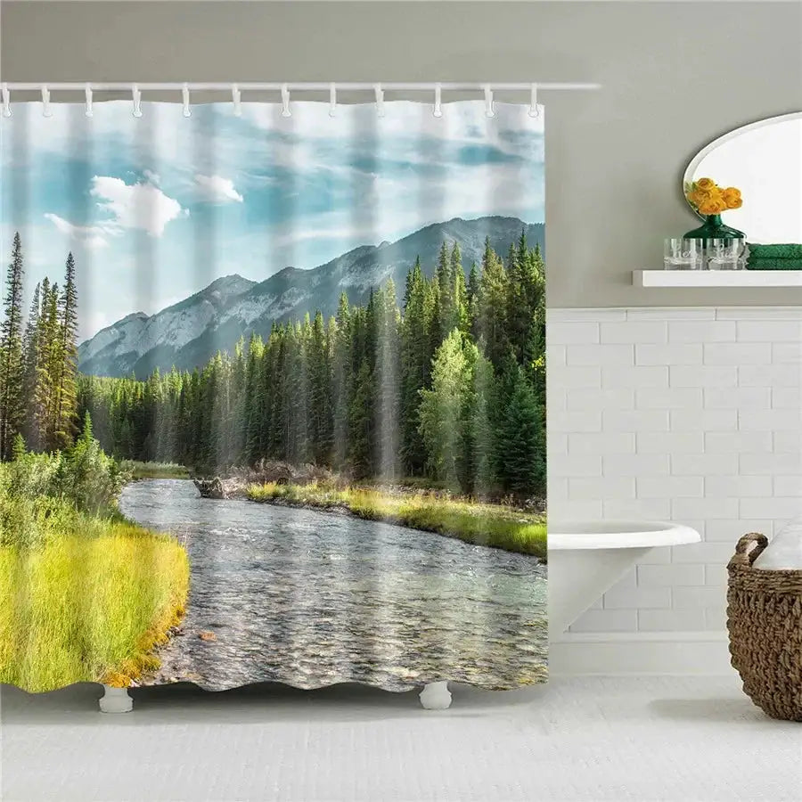 3D Flower Plum Blossom Lotus Lavender Rose Shower Curtains Bathroom Curtain Frabic Waterproof Polyester Bath Curtain with Hooks from PriceLows™