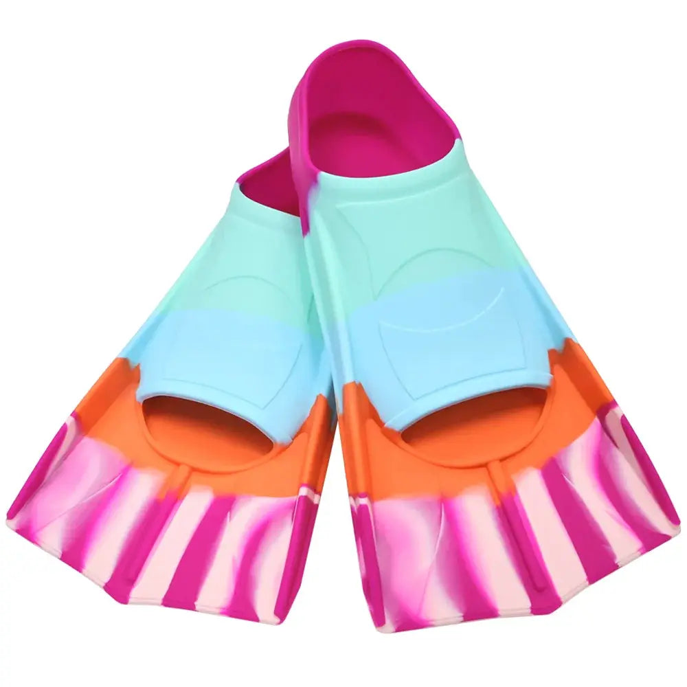 Silicone Fins Swim Training Snorkel Short Diving Flippers Frog Shoes Men Women Professional Breaststroke Freesnorkel Swimming from PriceLows™