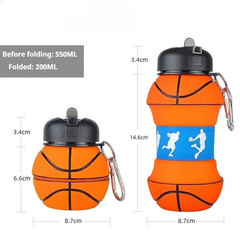 Football Silicone Collapsible Cup Drop-proof Portable Folding Water Bottle Leak-proof Kids Sports Travel Mug BPA Free from PriceLows™