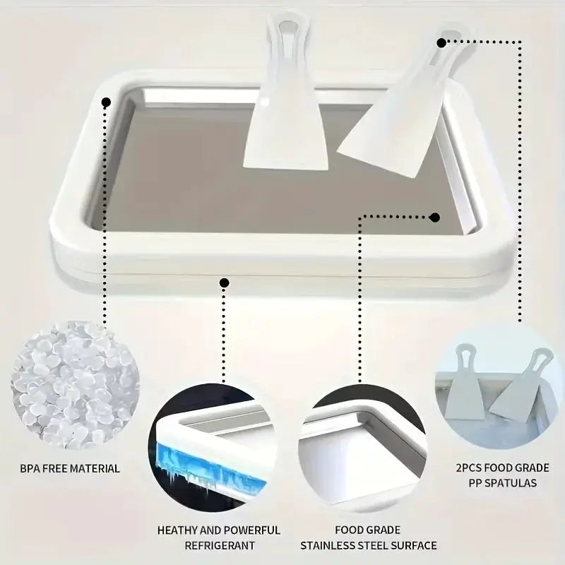 Child's Homemade Yogurt Pudding Household Rolled Ice Cream Maker Ice Tray Ice Stir Fry Machine Small Stainless Steel Stir Fried from PriceLows™