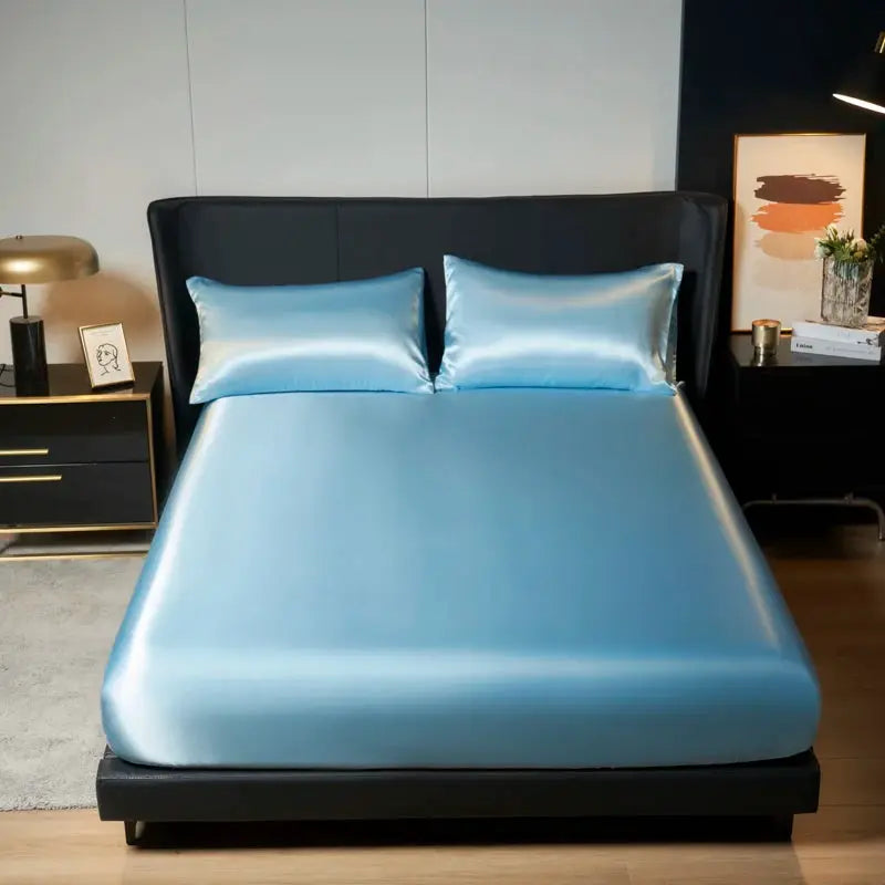 Satin Fitted Sheet | Solid Color | Elastic Band | Twin To King