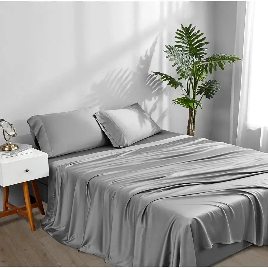 Cooling Sheets King Size Viscose Made from Bamboo, Luxury Cool Silky Sheet Set for King Size Bed, Super Soft Breathable Bedding from PriceLows™