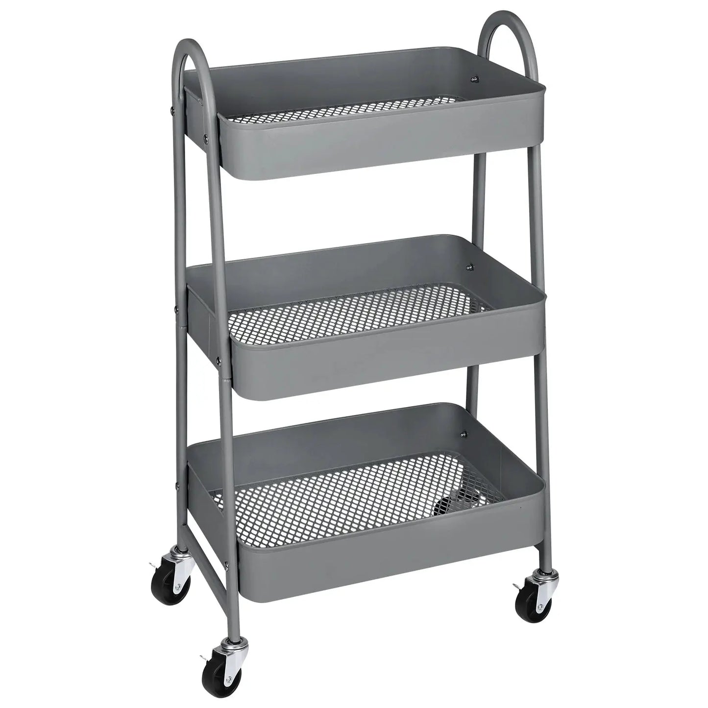 JHK 3 Tier Metal Storage Kitchen Cart with Lockable Wheels Mobile Shelving Unit Utility Rolling Organizer For Home Narrow Places from PriceLows™