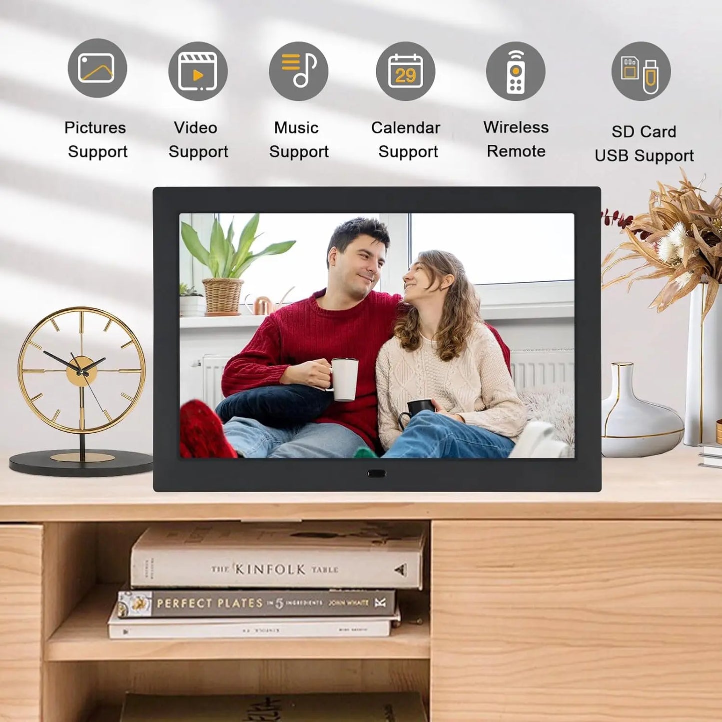 Digital Photo Frame | 1280x800 IPS Display | 1080P Video Playback | 10 Inch