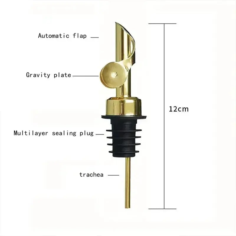 1PC 304 Stainless Steel Olive Oil Stopper Cap Dispenser Spout Sauce Vinegar Auto Open Pourer Nozzle Wine Liquor Bottle Plug from PriceLows™