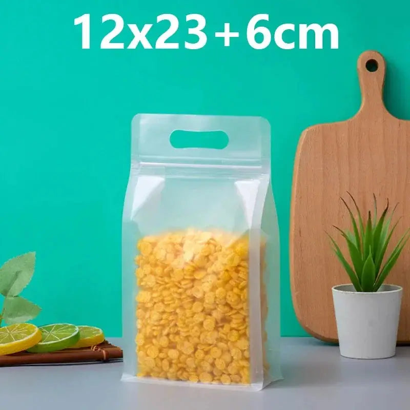 Zip Lock Bags | Capacity 150ml | Stand Up Pouches With Handle | 50 Pcs