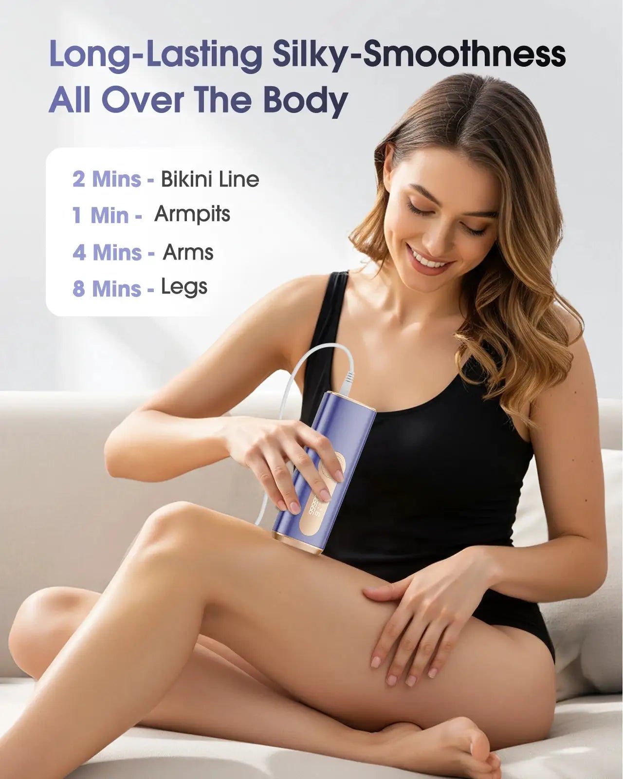 Ipl Hair Removal Device | 90 Minute Battery | Ice Cooling Nozzle | Face And Body