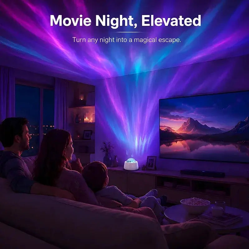 Aurora Light Projector | 7 Lighting Modes | Battery Operated | Compact