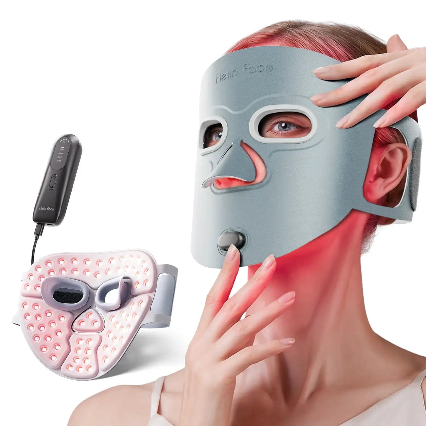 Red Light Therapy for Face Wireless Face Mask Light Therapy 850nm Infrared & Red Light Masks 3000mAh Rechargeable ,3D Facial Fit from PriceLows™