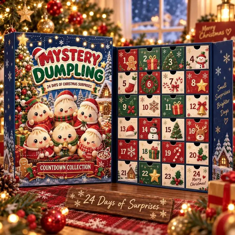 Christmas Advent Calendar | 24 Dumpling Figures | PVC Desk Toy | Gift
