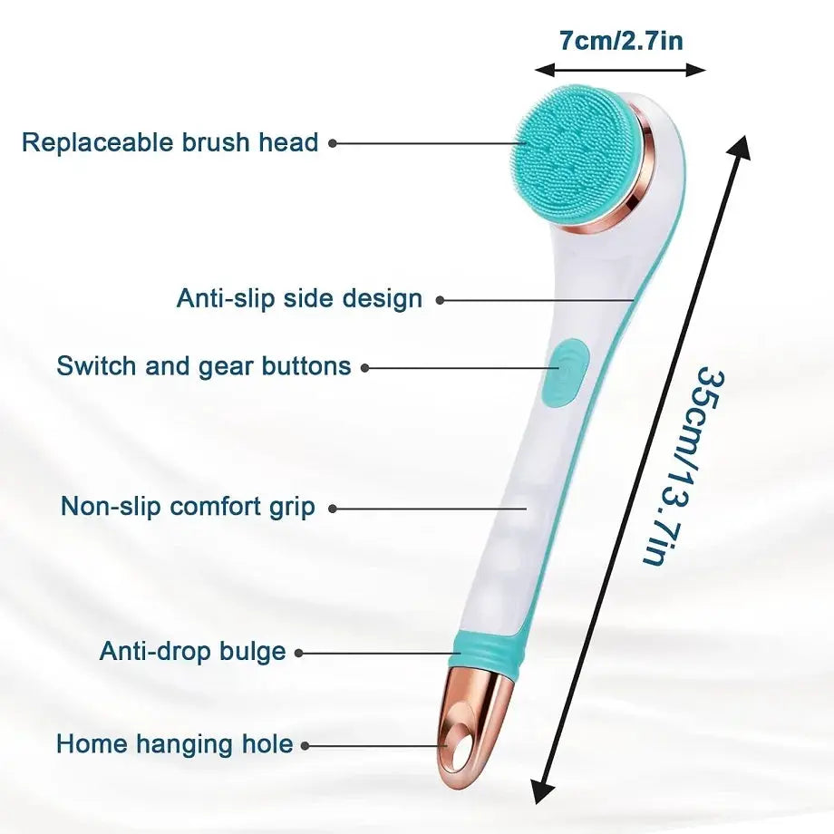 Electric Bath Brush | Rotating Spin Brush | Back Scrubber Handle | One Unit