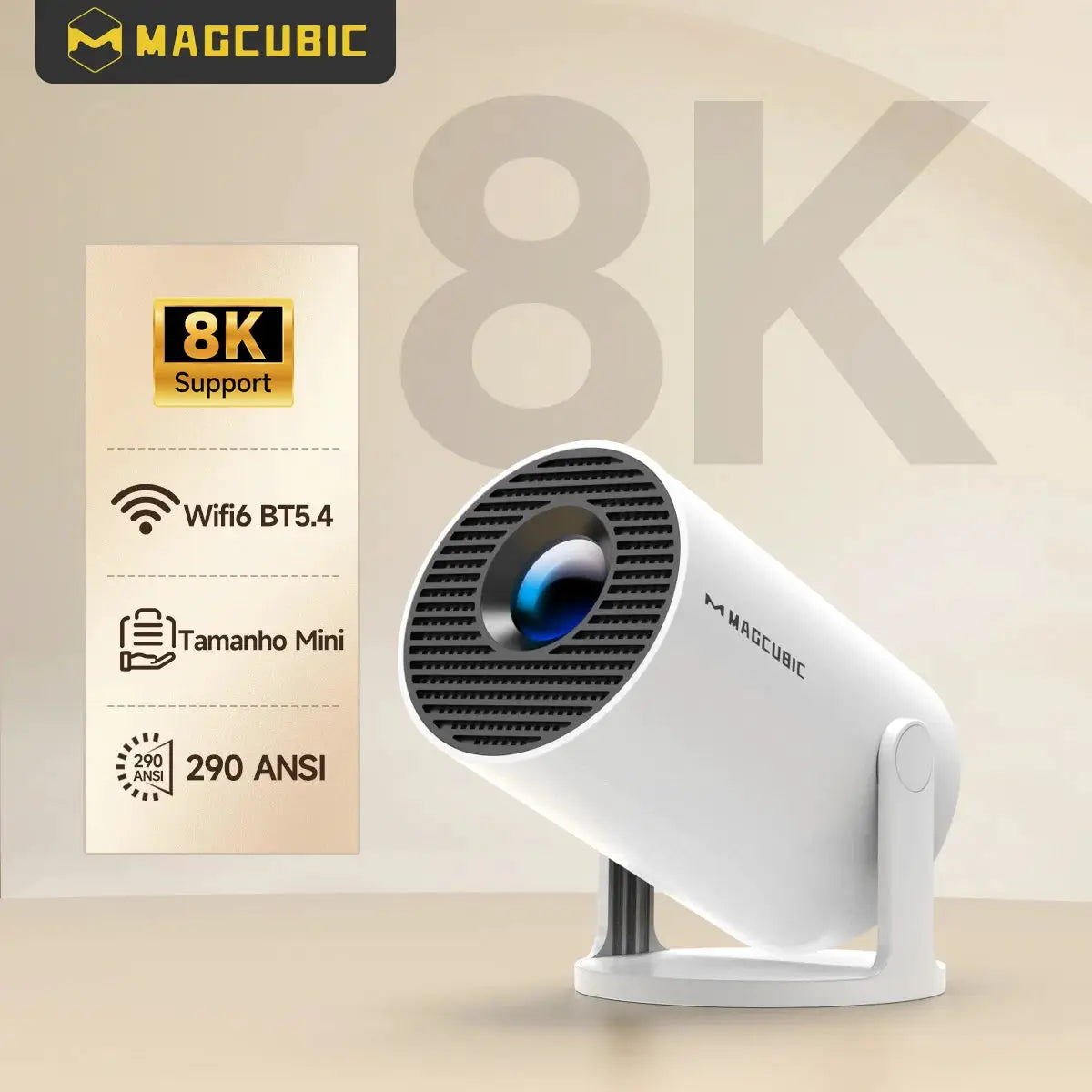 Portable Projector | 290 ANSI Lumens | Android 14 | 720P