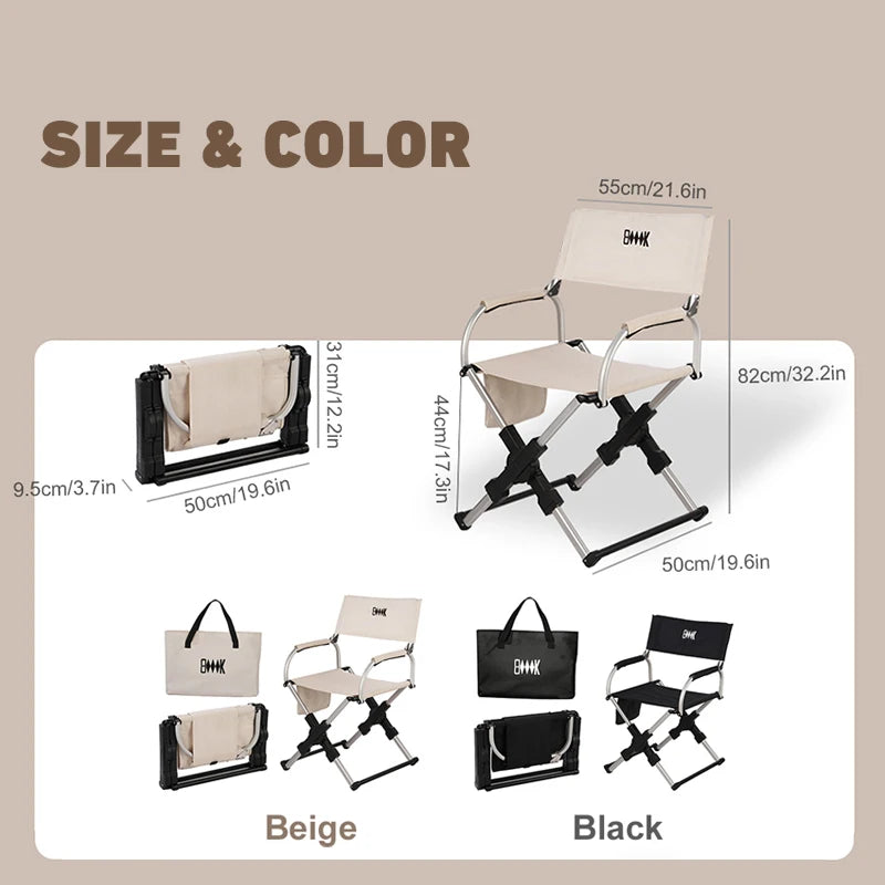 Director's Chair | Aluminum Frame | 100 kg Load Capacity | Size 55x50x82 cm