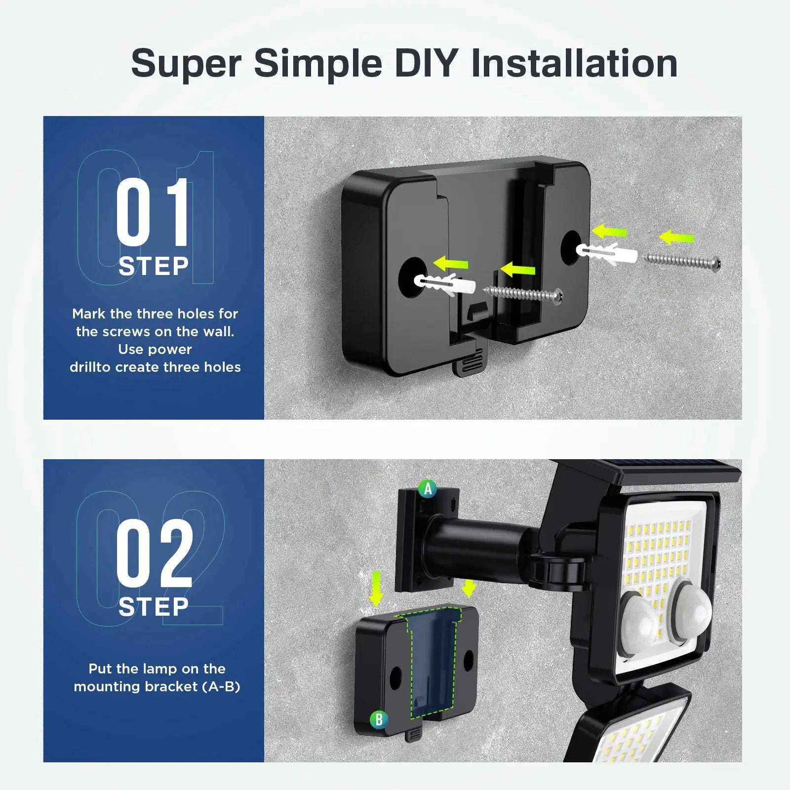 Solar Outdoor Lights - 3000LM 188 LED Motion Sensor Lights Solar Flood Security Lights for Backyard Yard Patio from PriceLows™