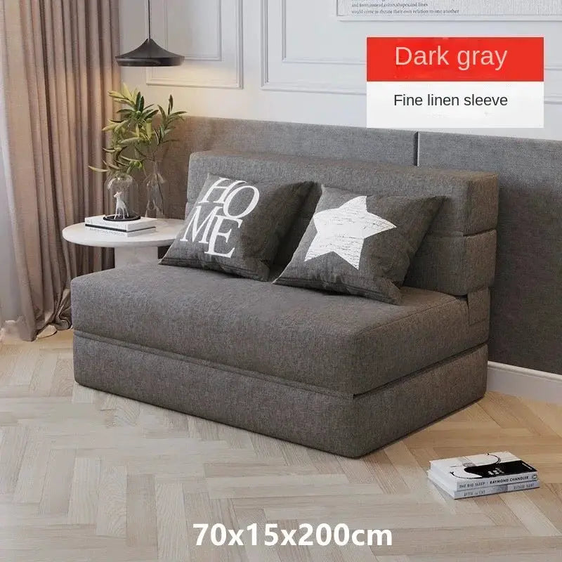 Folding sofa bed dual-purpose small apartment living room bedroom tatami rental house lazy sofa accompanying bed anti-fall pad from PriceLows™