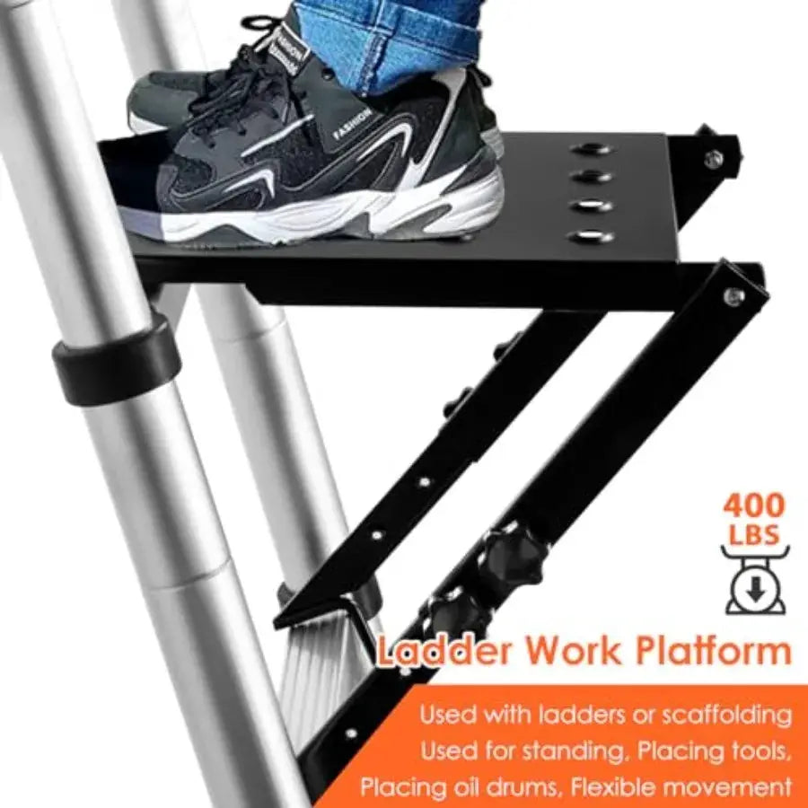 Ladder Platform, 3-Level Adjustable Ladder Step and Work Platform, 400 lbs Extreme Heavy Duty Standing Scaffold, ProGrade Exten from PriceLows™