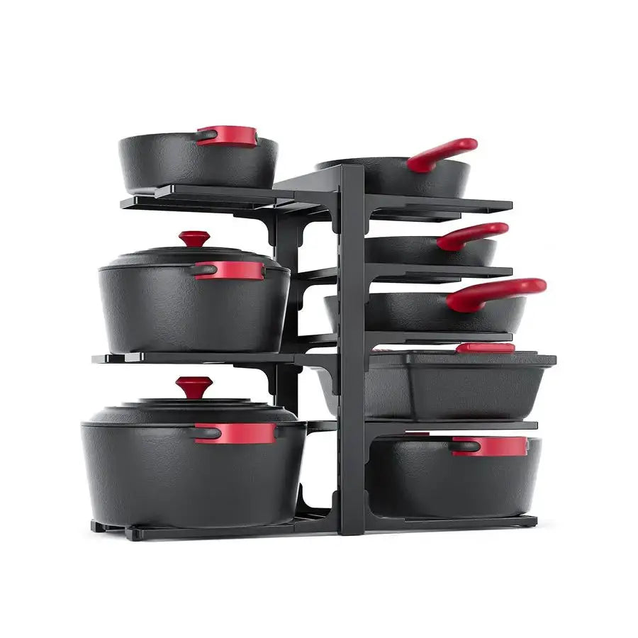 8Tier Pots and Pans Organizer under Cabinet, 15.83 Height Heavy Duty Pot Pan Organizer Kitchen Cabinet Organization and Storage, from PriceLows™