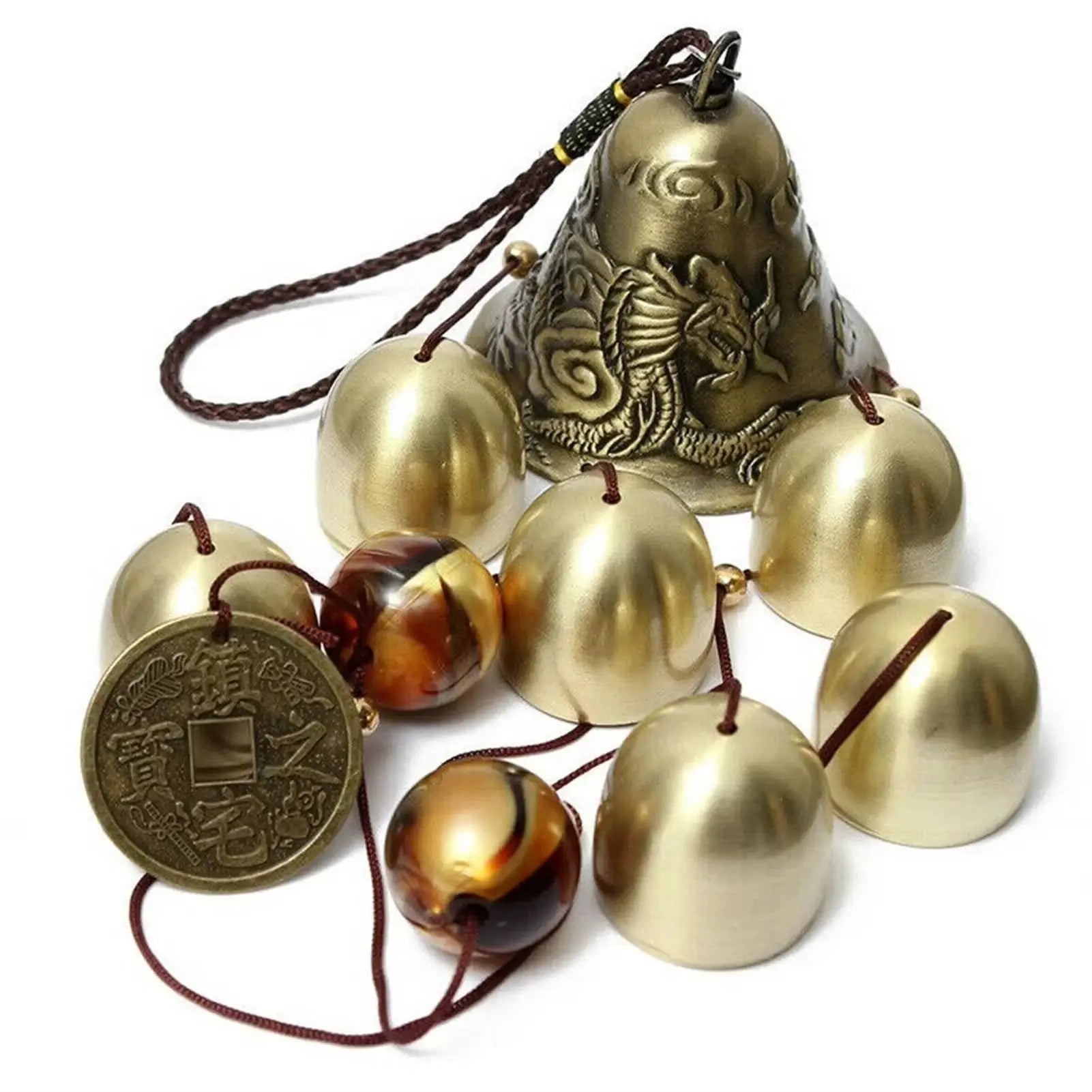 Lucky copper alloy dragon shaped metal wind chime home store decoration gift balcony decoration outdoor courtyard decoration from PriceLows™