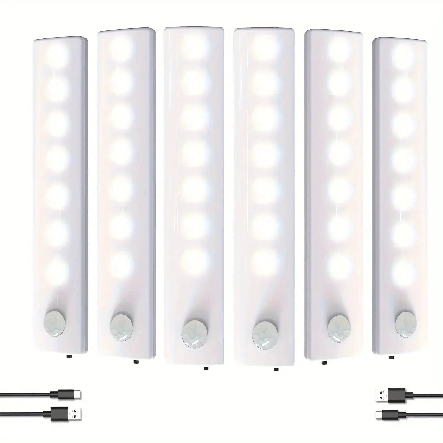 Under Cabinet Lights 6 Pack Motion Sensor Light Indoor LED USB-C Rechargeable Battery Operated Stick-On Light for Kitchen Night from PriceLows™