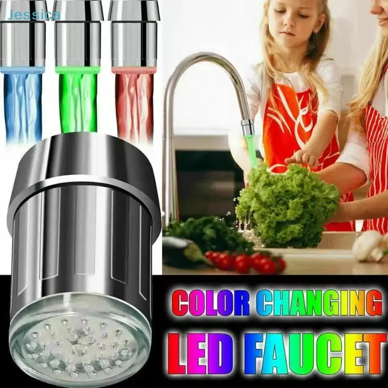 ♥LED Water Faucet Light - Color Changing Temperature Sensor Faucet Light for Kitchen Sink & Bathroom Shower from PriceLows™