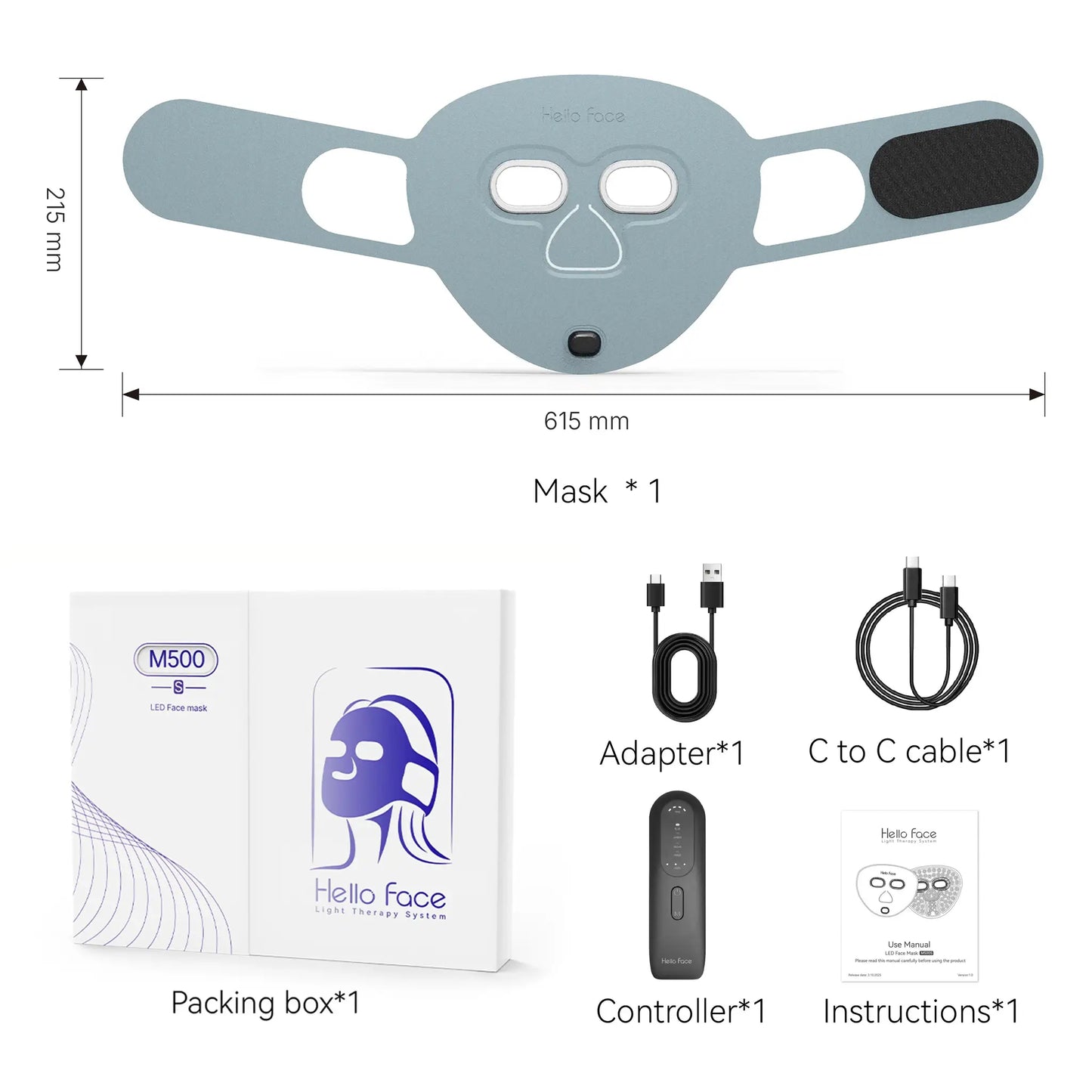 Hello Face 510K Wireless Near-Infrared and Red Light Therapy Facial Mask For Powerful Anti-ageing Professional Ultra-light Mask from PriceLows™