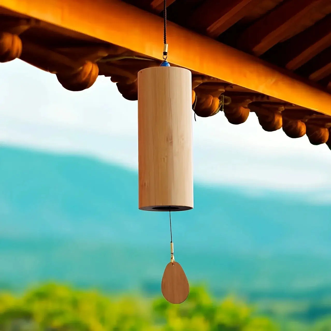 A bamboo wind chime—ideal for traditional Chinese style, suitable for retro/Summer Birthday/Hotel/Home/Bedroom/Wedding/Outdoor D from PriceLows™