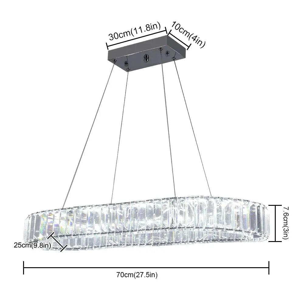 VETRULUS Modern Luxury Crystal Oval Design Led Chandelier Ceiling Lamp Nordic Pendant Hanging Light Fixture Living Bedroom Hotel from PriceLows™