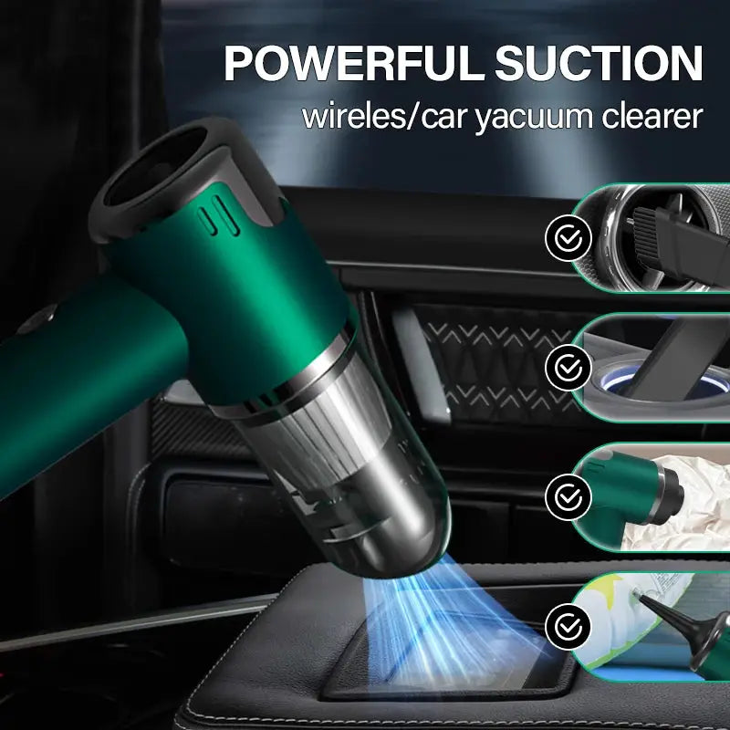 Car and home dual-purpose cordless vacuum cleaner, 3-in-1 rechargeable powerful handheld vacuum cleaner, 2000*2 battery from PriceLows™