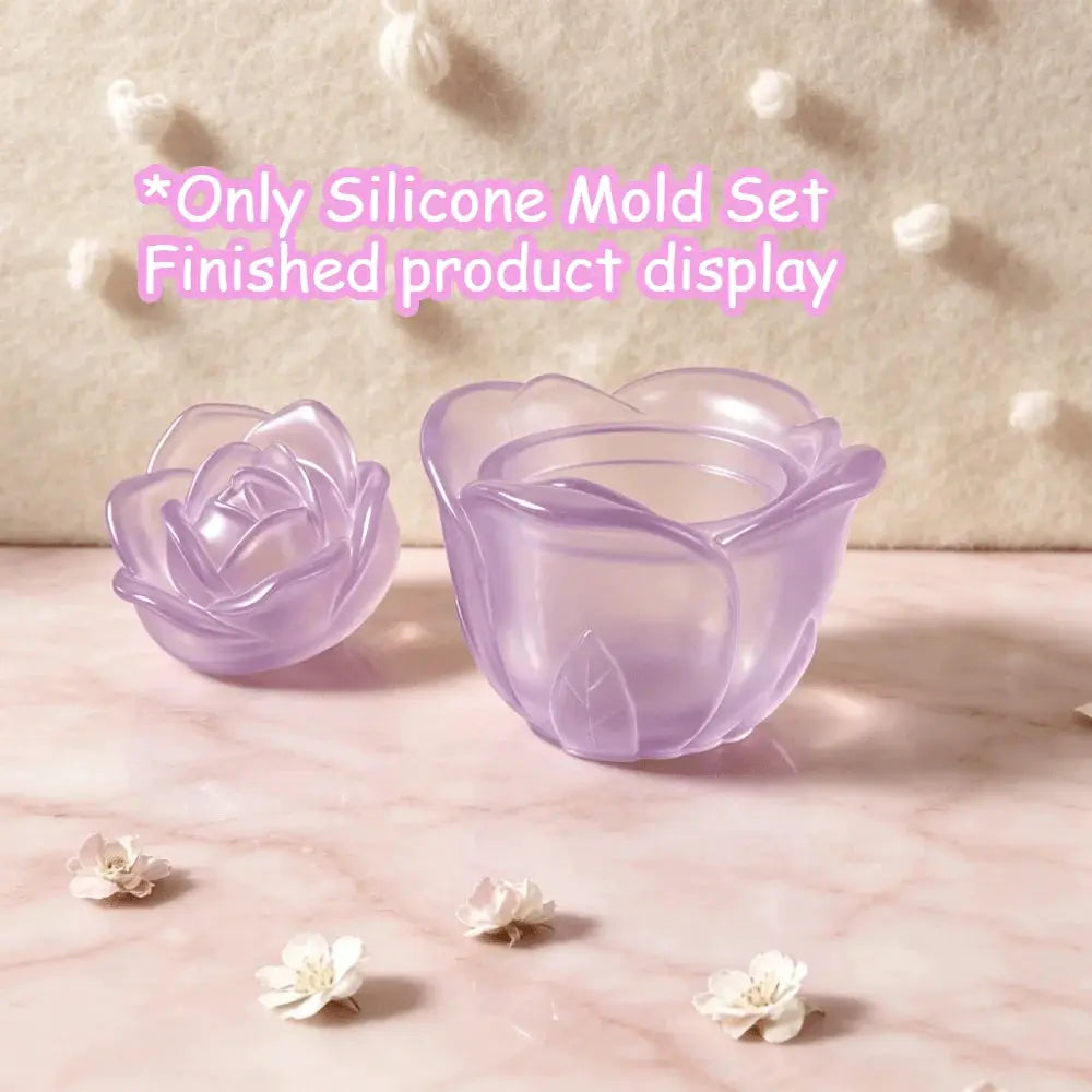 Rose Silicone Mold Set | Lid Ring | 4 Sizes | Resin Candle Maker