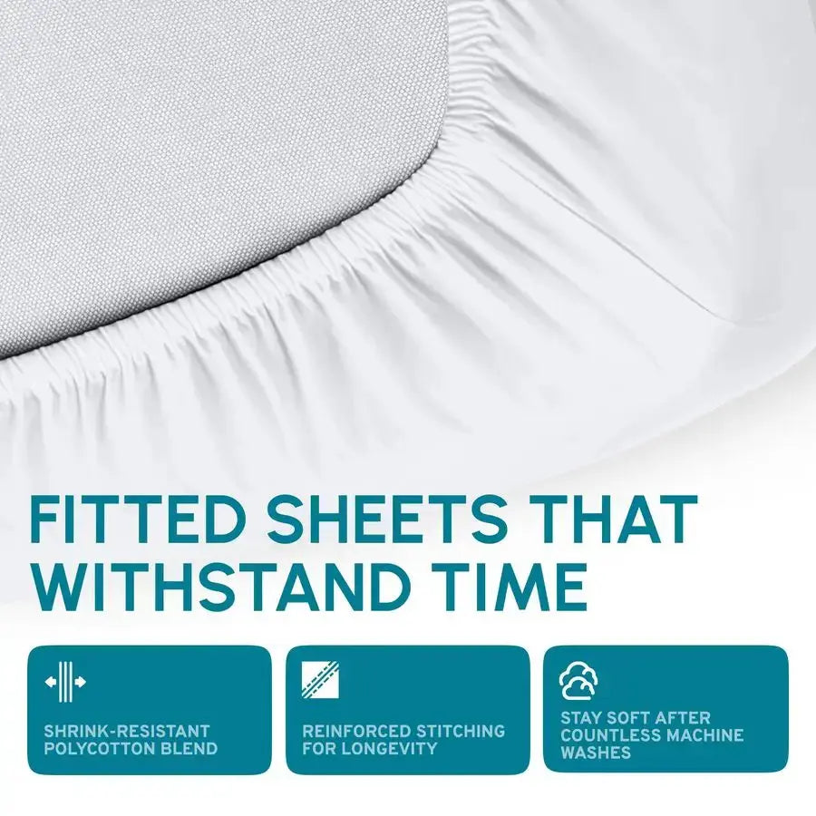 Classic Fitted Hospital Bed Sheets Set of 3, Cotton Fitted Sheet with 200 Thread Count, Soft Standard Sheets for Hospital Bed Si from PriceLows™