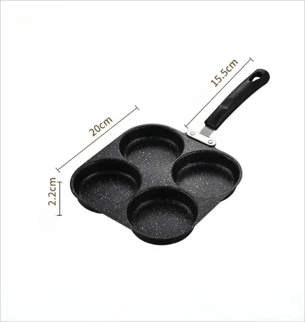 Frying Pan | Four-Hole Omelette Pan | Medical Stone Non-Stick Flat-Bottom | 1pc