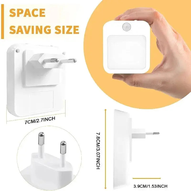 Night Light Motion Sensor With LED Light EU/US Plug Lamps Children'S Night Light Wireless Night Lamp For Bedside Table Bedroom portable night light, night light from PriceLows™
