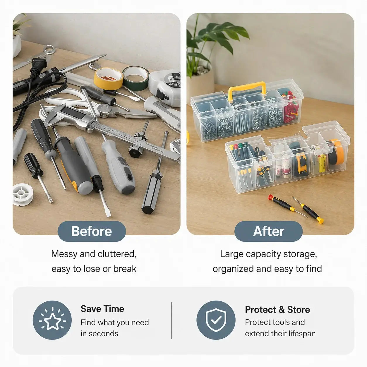 7-in-1 Portable Hardware Storage Box ,6 Detachable Small Bins,Multifunctional Organizer for Screws,Nuts & Household Small Parts from PriceLows™