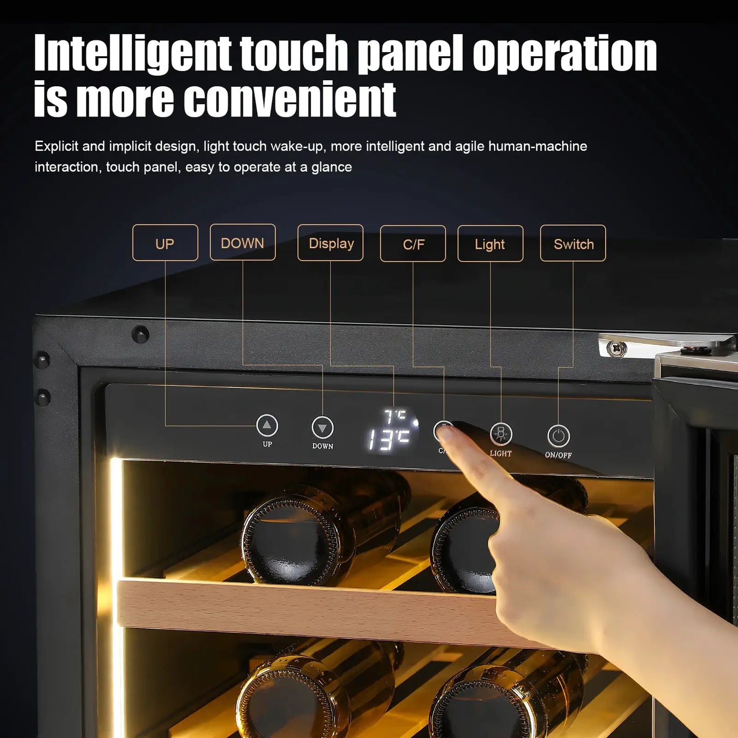 Beverage Fridge with Glass Door: 33 Bottle Wine Cooler Refrigerator - Small Wine Fridge for Bar Home & Party, 96L from PriceLows™