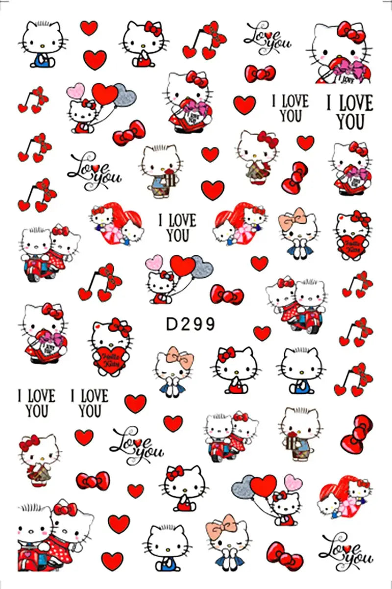 1PCS Cartoon Kawaii Pokémon Nail Stickers 3D Sanrio Hello Kitty Stickers For Nails Nails Accesories Anime Kuromi Nail Supplies from PriceLows™