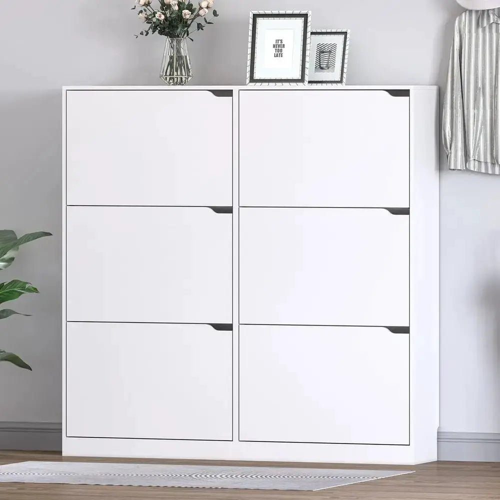 Shoe Cabinet with 6 Flip Drawers, Slim Narrow Shoe Storage Cabinet, Freestanding Shoe Organizer for Entryway, Hallway, Foyer from PriceLows™