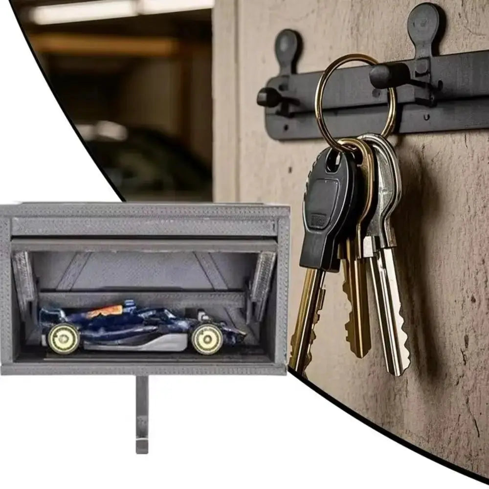 Open Garage Door Design Modern Key Holder Wall Mount Engaging Ornament Car Garage Key Holder Decorative Easy Installation from PriceLows™