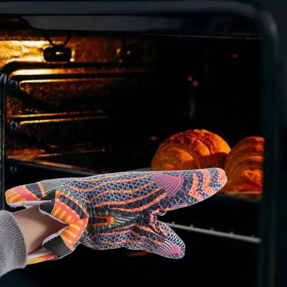Oven Mitts | Non Slip Grip | Heat Resistant Cotton | One Size