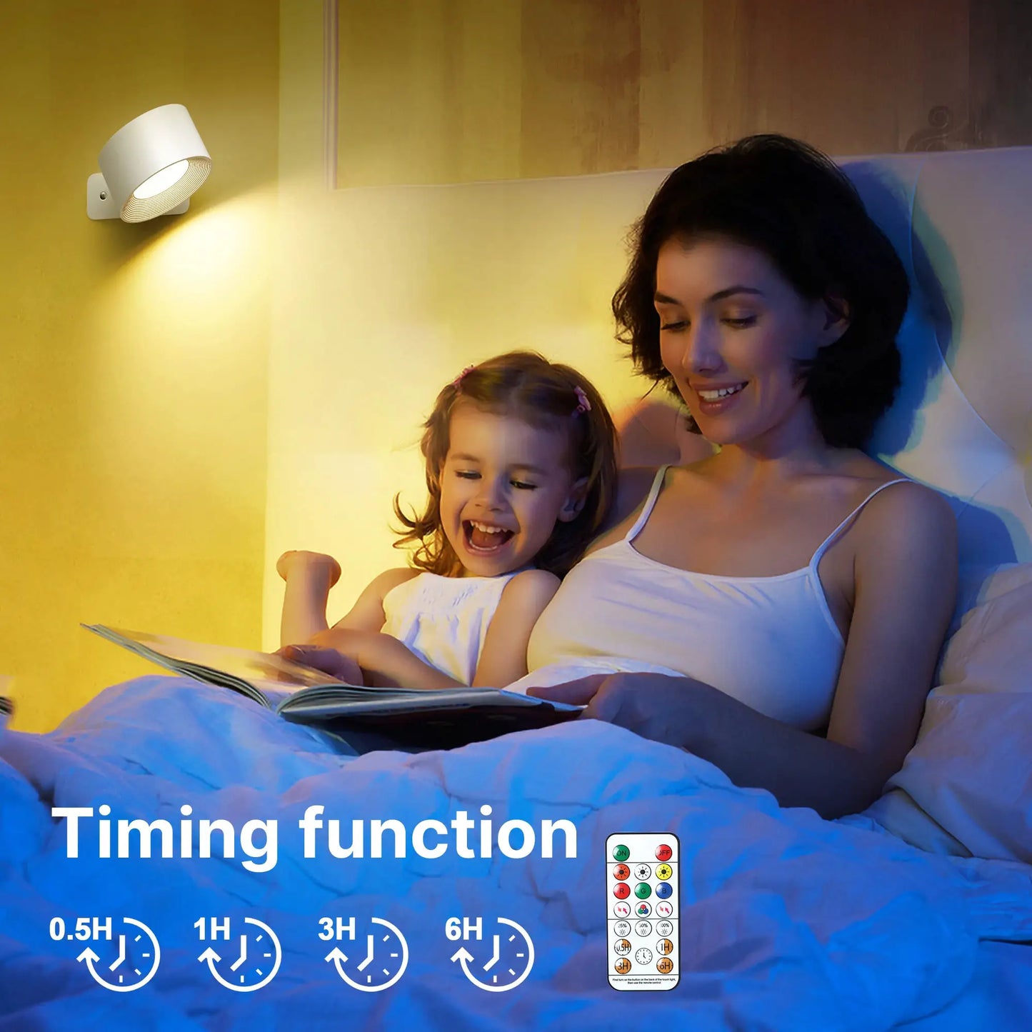 RGB Ambience Wall Lights with Remote, 2000mAh Rechargeable Dimmable Magnetic 360° Rotation Cordless LED Lamp for Living Room from PriceLows™
