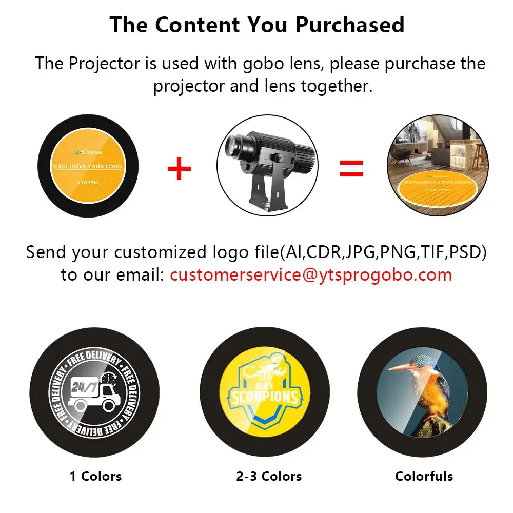 Custom Gobo Logo Projector | IP67 Waterproof | Rotating