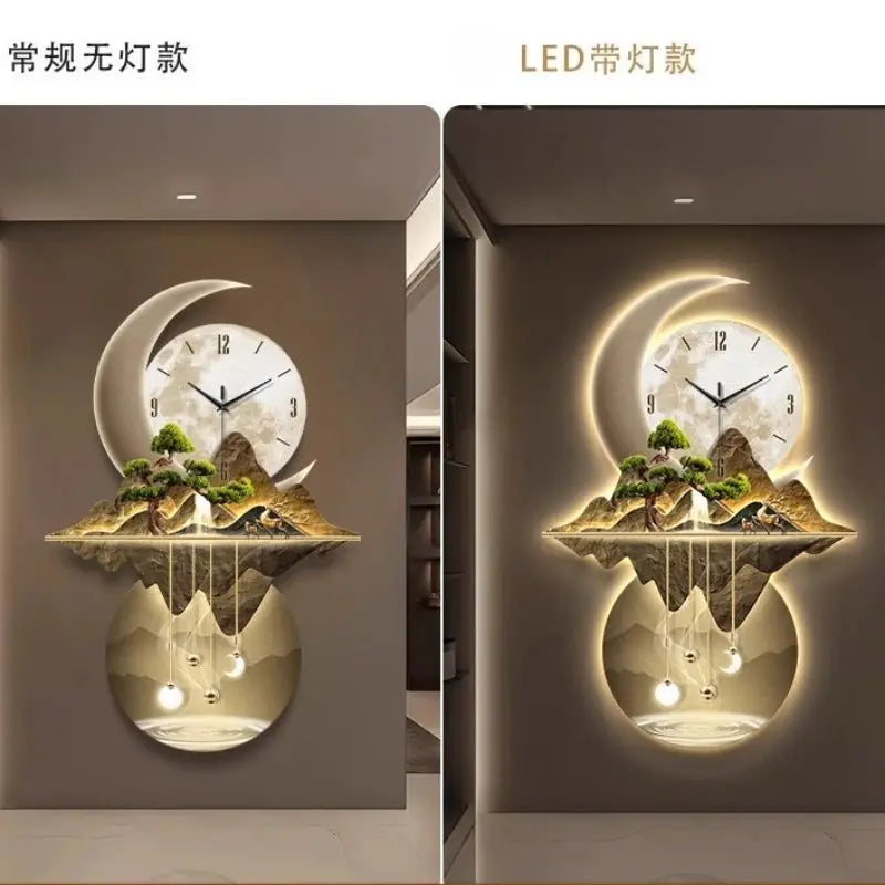 Aesthetic Minimalist Living Room LED Wall Clock Luxury Restaurant Digital Clock Corridor Wall Lamp Mute Hang Clock Home Decor from PriceLows™