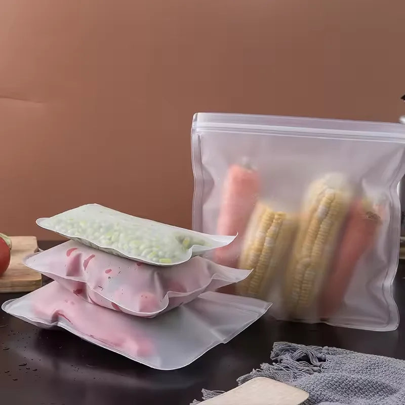 Silicone Food Grade Storage Bags | Leakproof | Freezer Safe | 5Pcs/10Pcs Pack