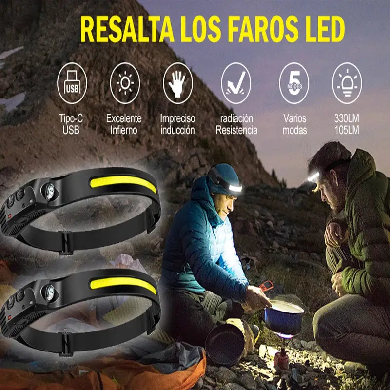 Sensor Headlamp USB Rechargeable LED Flashlight XPE+COB Torch Camping Waterproof Headlight for Fishing Lantern 1/2/3/4/5/8/10PCS from PriceLows™