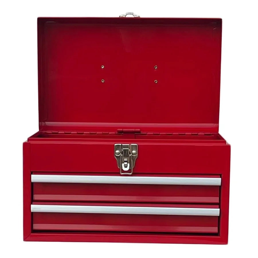 Portable Metal Tool Chest with 2 Drawers, 14" 2-Drawer Tool Chest Cabinet with Ball Bearing Drawer Slides, Steel Tool Storage B from PriceLows™