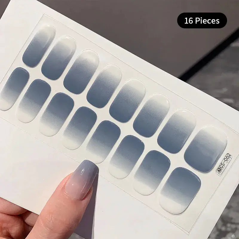 14/16Tips Full Cover Gradient Nail Stickers Multi Color Self Adhesive Slider No Need UV Lamp Cured Press ON Nail Decal from PriceLows™